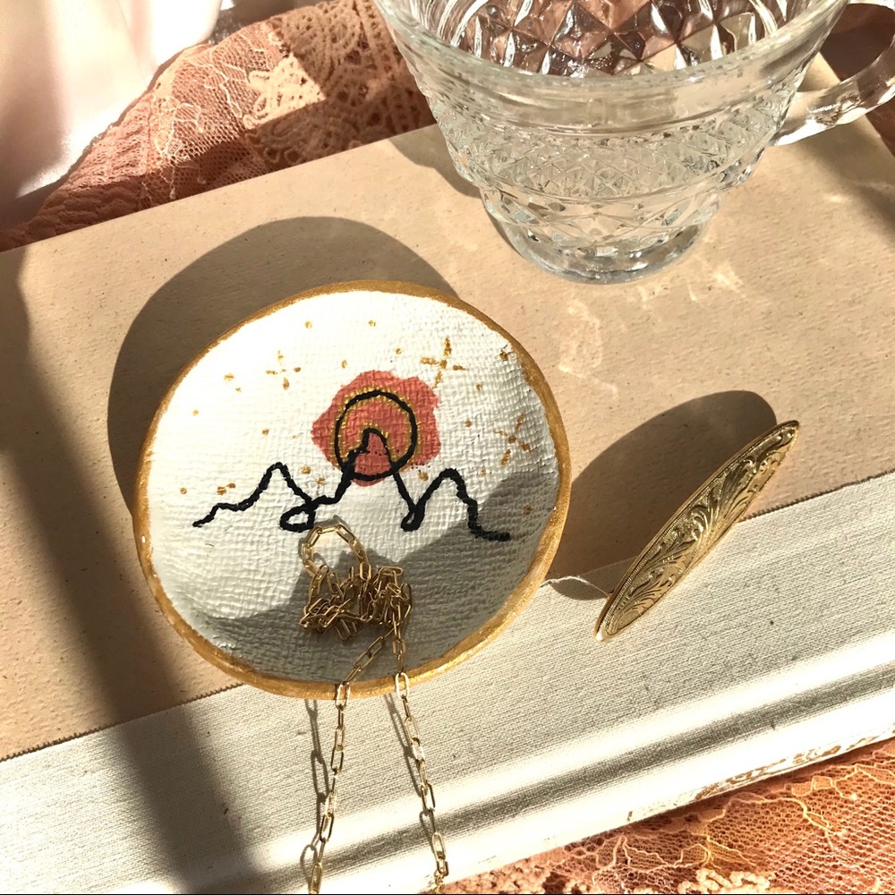 Handmade Ceramic Abstract Boho Ring Dish